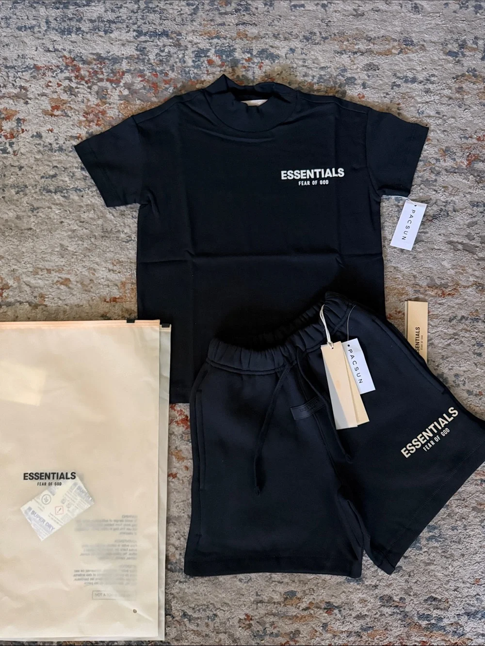 Essentials Black Tee and Shorts Set for KIDS SIZE 4/5